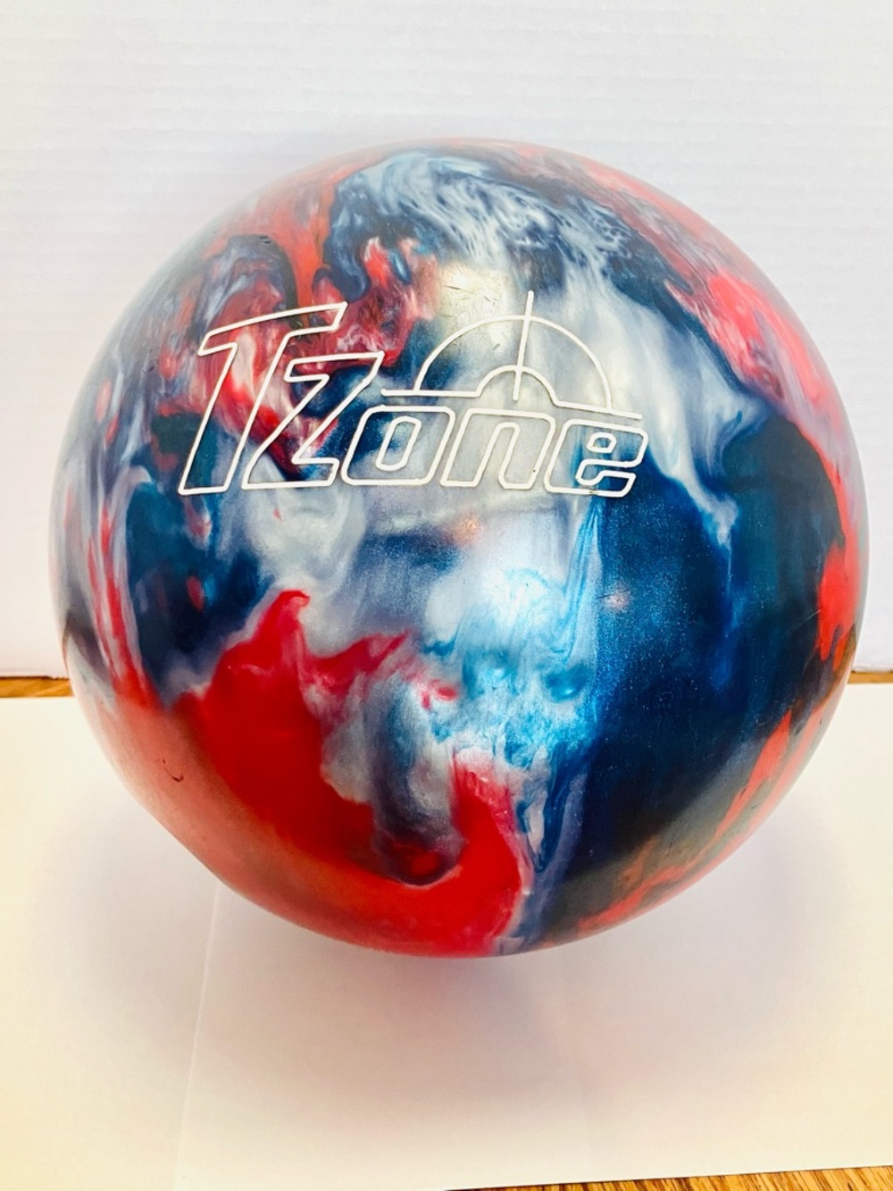 Brunswick TZone 10lb Patriot Blaze Bowling Ball Drilled No Box